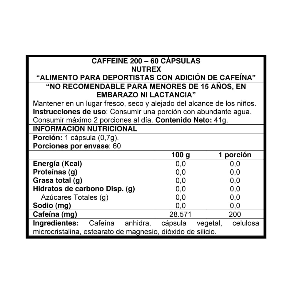 Caffeine 200  60 cap - Nutrex