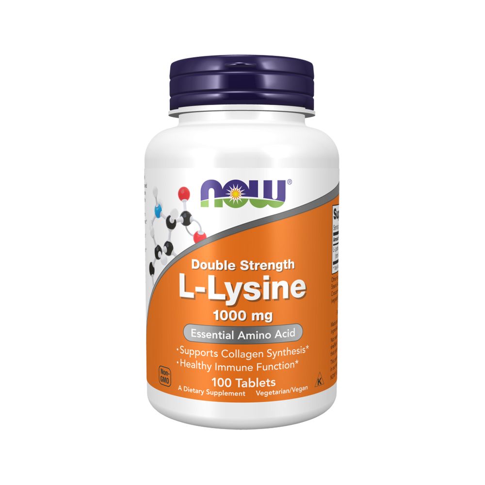 L-Lysine 1000 mg 100 Tabs - Now Foods Sin sabor